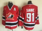 2002 Olympic Version #91 Joe Sakic Red Black NHL Throwback Jerseys