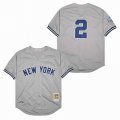 York Yankees #2 Derek Jeter Grey throwback MLB baseball Jerseys-SG