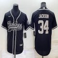 Nike Oakland Raiders #34 Bo Jackson black baseball jerseys Joint name-BD