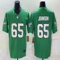 Nike Philadelphia Eagles #65 Johnson green Color Rush Limited Jersey 03