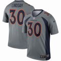 Nike Denver Broncos #30 Phillip Lindsay gray NFL Jersey Inverted version