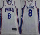 Nike Philadelphia 76ers #8 Paul George white basketball jerseys