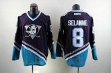 Anaheim Ducks #8 Teemu Selanne Purple Turquoise CCM Throwback Stitched Hockey Jersey