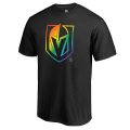 Men's Vegas Golden Knights Fanatics Branded Black Rainbow Pride Logo T-Shirt