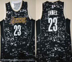 Los Angeles Lakers #23 LeBron James black star basketball jersey- LT