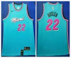 Nike Miami Heat #22 Jimmy Butler Skyblue nba basketball jersey city version -HL