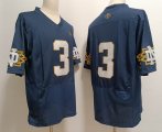 Notre Dame Fighting Irish #3 Joe Montana blue college football jerseys-XST