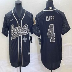 Nike New Orleans Saints #4 Derek Carr Carbon black Color Rush Limited Jersey Joint name-BD 02