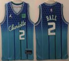 New Orleans Hornets #2 LaMelo Ball green nba Jersey jordan logo 75th-HL