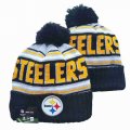 2024 Pittsburgh Steelers black white yellow NFL Sports Cuffed Knit Hats 01