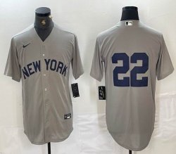 Nike New York Yankees #22 Juan Soto gray MLB baseball Jersey -BD 01