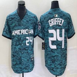 American League #24 #24 Ken Griffey Jr. Nike Teal 2023 MLB All-Star Game Vapor Premier Elite Player Jersey 04