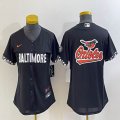 Women Nike Baltimore Orioles blank black majestic baseball jersey city version-BD 04