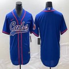 Nike Chicago Cubs blank blue majestic MLB baseball jerseys Joint name-BD