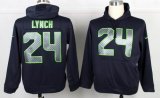 Nike Seattle Seahawks LYNCH 24 blue nfl Hooded Sweatshirt