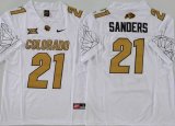 Colorado Buffaloes #21 Shilo Sanders white college football jerseys-PNS