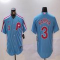 Nike Philadelphia Phillies #3 Bryce Harper skyblue throwback baseball jerseys-BD