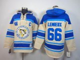 Pittsburgh Penguins #66 Mario Lemieux beige blue C patch NHL Hooded Sweatshirt