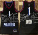 Philadelphia 76ers #1 James Harden black nba basketball jerseys-XD