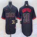 Nike Cincinnati Reds #30 Ken Griffey Jr. black majestic baseball jerseys Joint name-BD 01