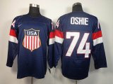 2014 NHL United States team OSHIE 74 blue hockey jerseys