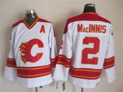 Calgary Flames #2 Al MacInnis white Third Throwback CCM nhl Jerseys A patch