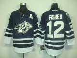 Nashville Predators 12 Mike Fisher Black NHL Jersey