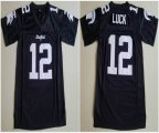 Stratford High School #12 Luck black Movie Football Jersey