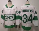 Adidas Toronto Maple Leafs #34 Auston Matthews white green NHL hockey jersey