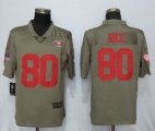 Nike San Francisco 49ers 80 Rice Olive Salute To Service Limited Jersey