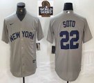 Nike New York Yankees #22 Juan Soto gray MLB baseball Jersey -BD