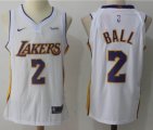 Nike NBA Los Angeles Lakers #2 Lonzo Ball white nba basketball Jerseys