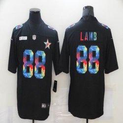 Nike Dallas Cowboys #88 CeeDee Lamb black Color Rush Limited Jersey Rainbow version-BD