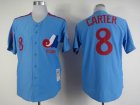 Montreal Expos #8 Gary Carter Blue throwback mlb Jerseys-SG