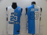 North Carolina Michael Jordan #23 blue white splits nba Basketball Jersey-BD