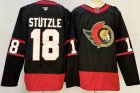 Ottawa Senators #18 Tim Stutzle black red hockey jersey-PD