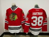 Chicago Blackhawks #38 Hartman red hockey jersey