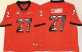 Georgia Bulldogs #27 Nick Chubb orange fashion college football jersey