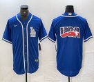 Nike Los Angeles Dodgers blank blue MLB baseball Jersey Joint name -BD 02