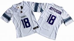 Women\'s Minnesota Vikings #18 Justin Jefferson Nike White Alternate Vapor F.U.S.E. Limited Jersey