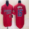 Puerto Rico Baseball #15 Emmanuel Rivera red 2023 World Baseball Classic Replica Player Jersey 02