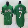 2023 World Cup Mexico #7 Julio Urias green red majestic baseball jerseys 45