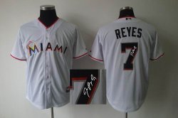 Florida Marlins #7 Jose Reyes white MLB signature Jerseys