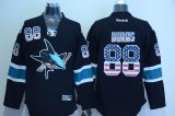 San Jose Sharks 88 Brent Burns dark blue usa flag Ice Hockey Jersey