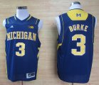 Adidas Michigan Wolverines Trey Burke 3 Big 10 Patch Basketball Authentic Jerseys - Navy Blue