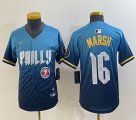 Youth Nike Philadelphia Phillies #16 Marsh skyblue majestaic baseball jersey city version-BD 03