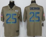 Nike Seattle Seahawks 25 Sherman Olive Salute To Service Limited Jersey