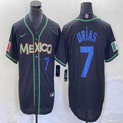 2023 World Cup Mexico #7 Julio Urias black majestic baseball jerseys 142