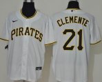 Nike Pittsburgh Pirates #21 Roberto Clemente white majestic mlb jersey-WL