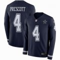 Dallas Cowboys #4 Dak Prescott Nike dark blue Color Rush Limited Jersey long sleeves